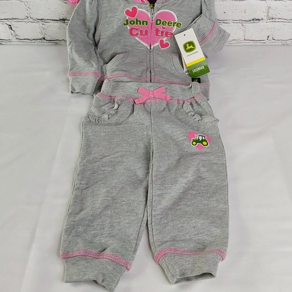 JOHN~DEERE HOODIE JACKET,BODY SUIT & PANTS 3-PIECE COMPLETE OUTFIT - Picture 2 of 16